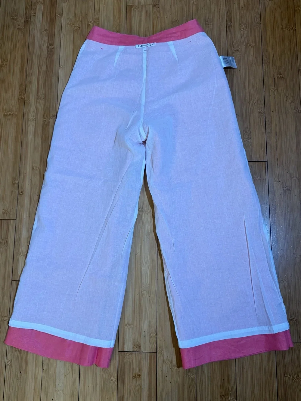 Reformation Tommy Snapdragon Pink Linen Pants Size 6P